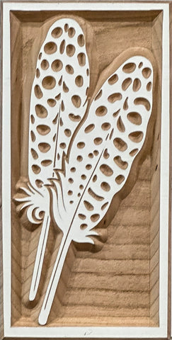 FEATHERS CHERRY WOOD CARVING