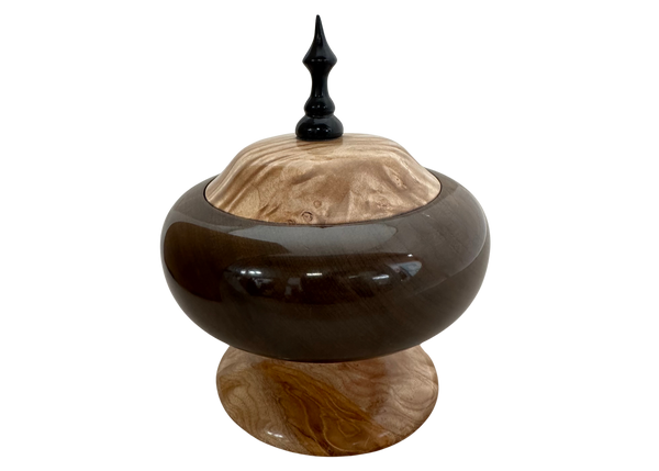 MEDIUM BLACK WALNUT & MAPLE WITH TOP & EBONY FINIAL