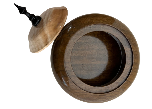 MEDIUM BLACK WALNUT & MAPLE WITH TOP & EBONY FINIAL