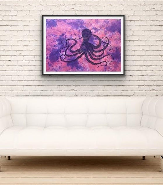 PINK & PURPLE OCTOPUS ORIGINAL GYOTAKU