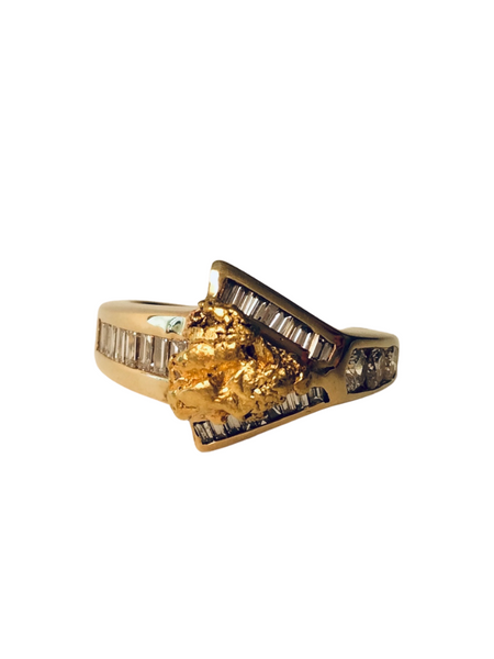 NUGGET AND BAGUETTE DIAMONDS RING