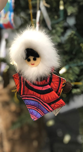 FUR ESKIMO WITH QUILT ORNAMENT