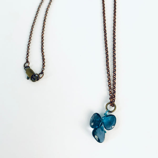 PEND COPPER LONDON BLUE TOPAZ