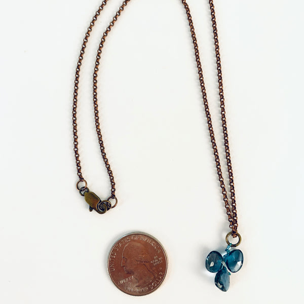 PENDANT COPPER LONDON BLUE TOPAZ