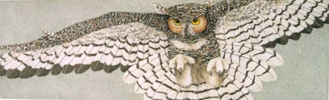 GREAT HORNED OWL ETCHING