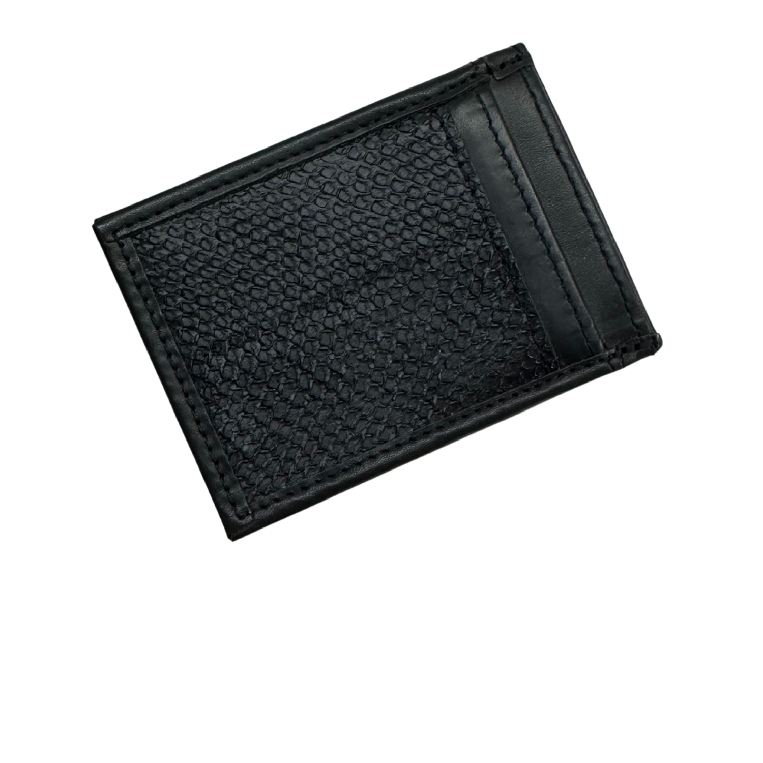 BLACK DELUXE SLIM DESIGN  PHOTO ID WALLET TWO POCKET