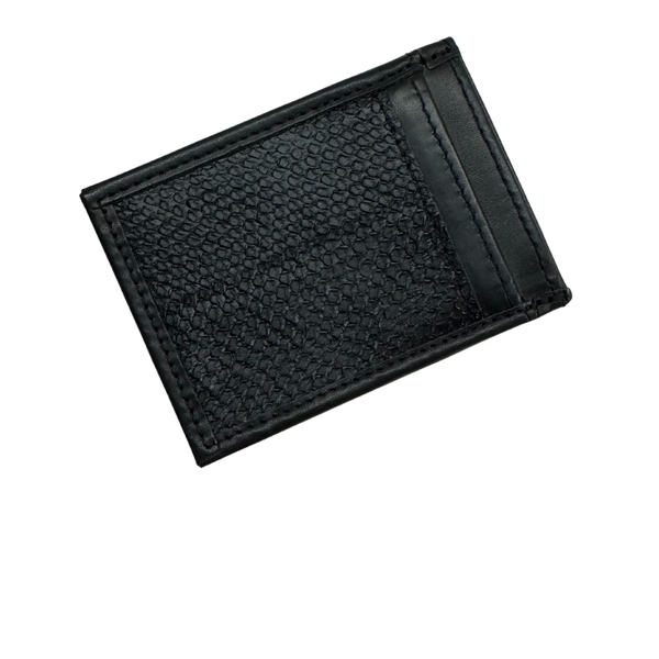 BLACK DELUXE SLIM DESIGN  PHOTO ID WALLET TWO POCKET