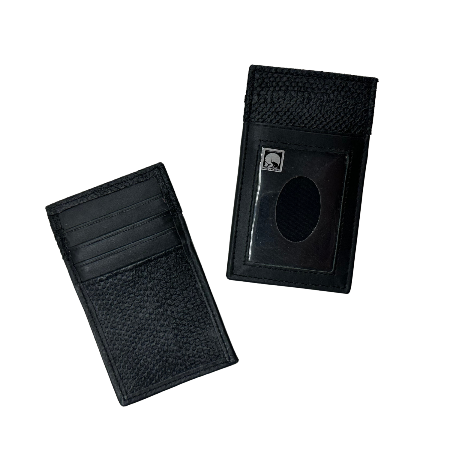 SLIM DELUXE DESIGN CC PHOTO ID WALLET BLACK 4 POCKET