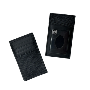 SLIM DELUXE DESIGN CC PHOTO ID WALLET BLACK 4 POCKET