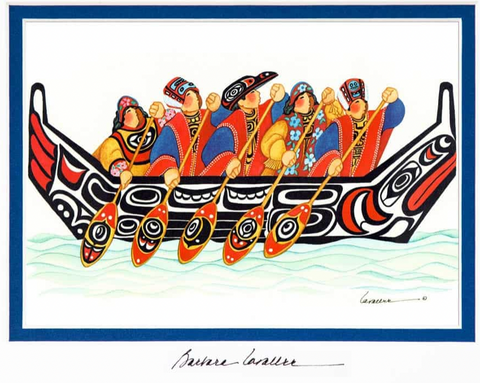 TLINGIT CANOE DOUBLE MATTED HAND-SIGNED ART CARD