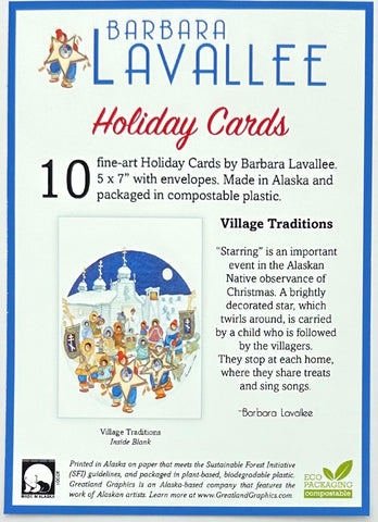 VILLAGE TRADITIONS HOLIDAY ART CARD PACK OF 10