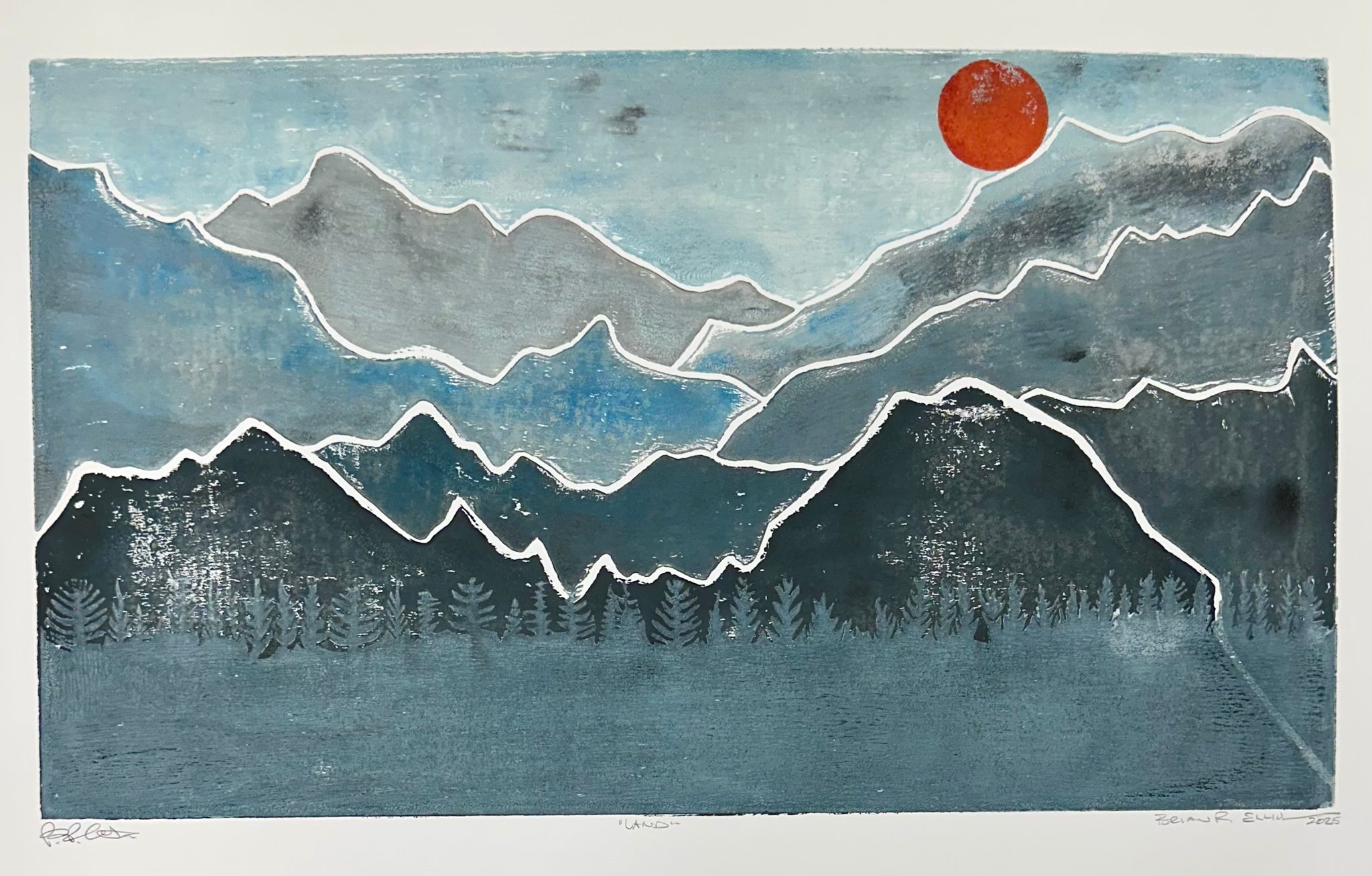 LAND LINO CUT BLUE PRINT