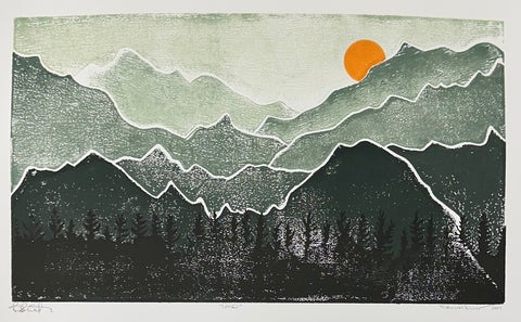 LAND LINO CUT GREEN PRINT