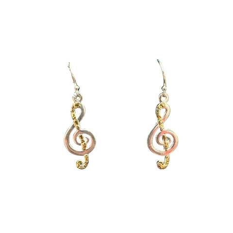 MUSICAL EAR WIRES .925 WITH GOLD NUGGETS