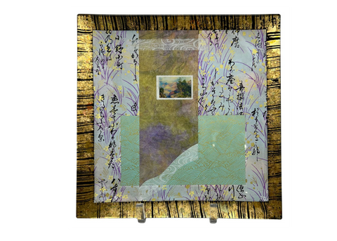 PURPLE, MINT, AND GOLD WITH GRAND CANYON STAMP 10" SQUARE PLATE