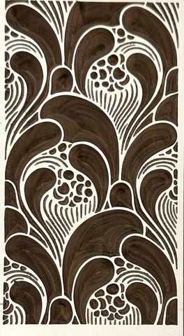 MOSER 4" FLOWERS AWAKEN BLACK WALNUT WOOD CARVING