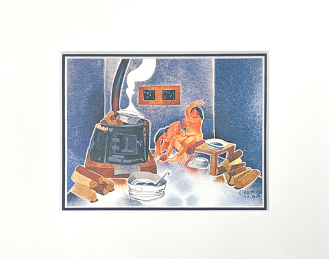 STEAM BATH MATTED ART CARD