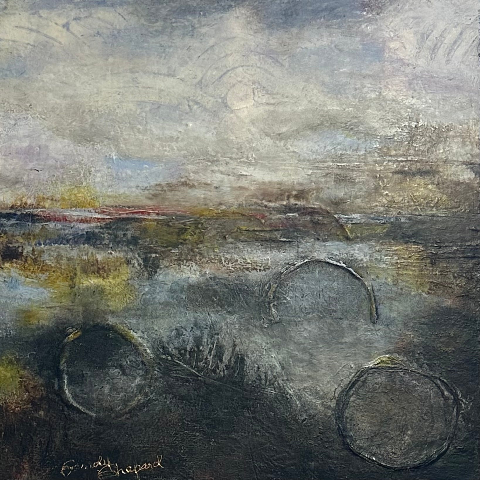 CIRCLE TIDE ORIGINAL OIL AND COLD WAX 10 X 10