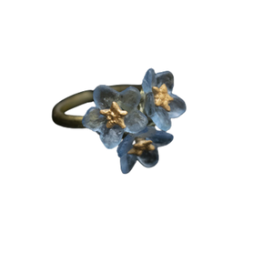 FORGET ME NOT THREE FLOWER ADJUSTABLE RING