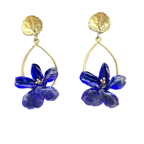 WILD VIOLET OVAL POST EARRINGS