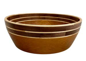 EXTRA LARGE MAPLE WALNUT AND CHERRY BOWL SEGMENTED