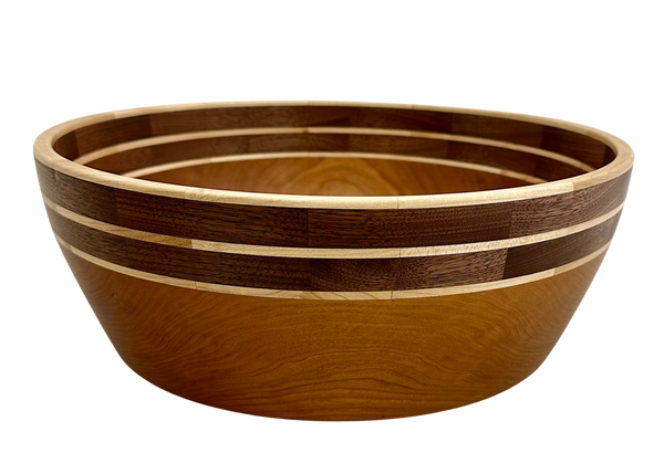 XL MAPLE, WALNUT AND CHERRY BOWL