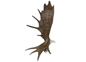 XL SOARING EAGLE STANDING ANTLER CARVING