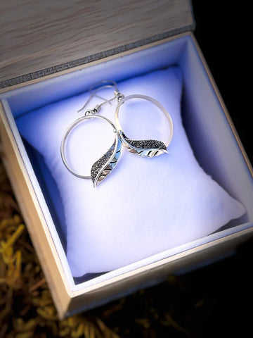 WHIMSY BERRY LEAF HOOP EARRINGS