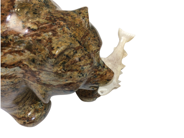 BEAR WALKING WITH FISH 12"