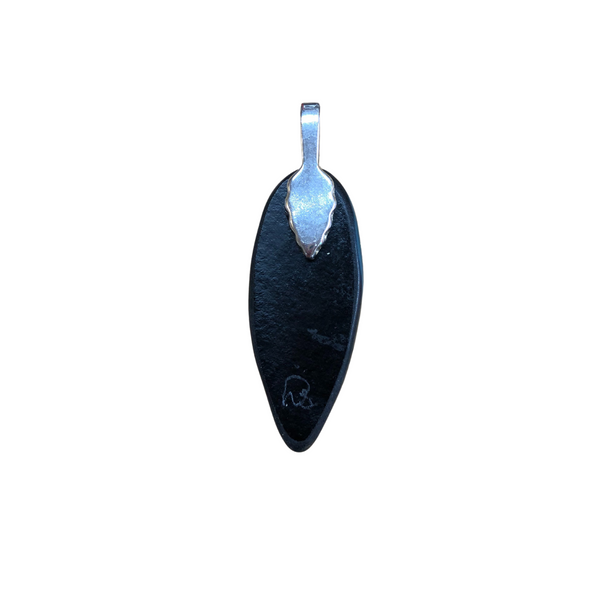 GLASS PENDANT LAYERED AQUA TEARDROP