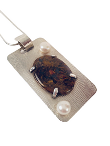 PIETERSITE  W/ PEARL PENDANT