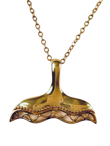 ALASKAN GOLD ZIG ZAG WHALE TAIL PENDANT