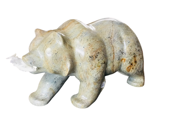 BEAR WALKING WITH FISH 22 INCH