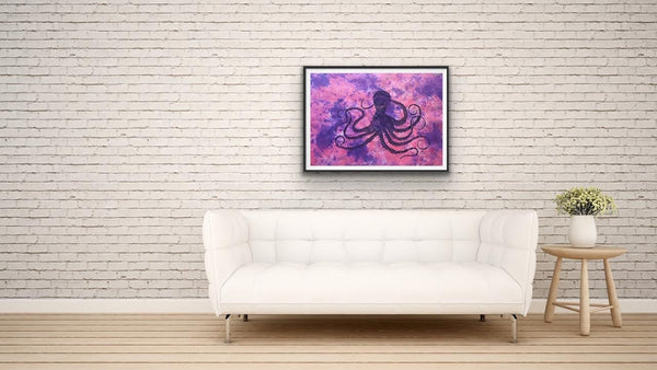 PINK & PURPLE OCTOPUS ORIGINAL GYOTAKU