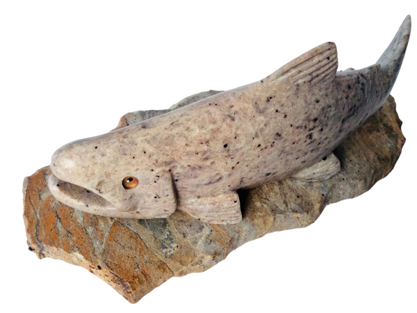 FISH SWIMMING W BASE 8"