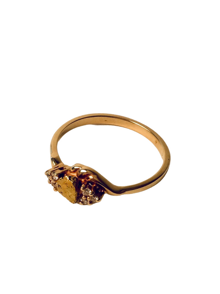 14K NUGGET RING W/ DIAMONDS