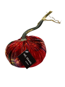 HOLIDAY PLAID VELVET PUMPKIN 5"