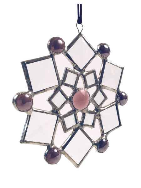 SMALL BEVELED SNOWFLAKE PURPLE MARBLE ACCENTS