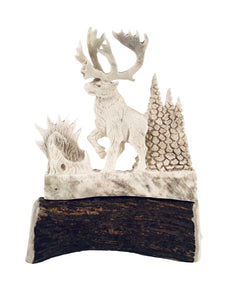 CARIBOU STANDING SMALL ANTLER CARVING