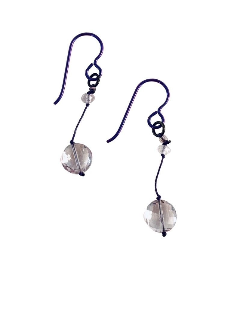 PINK FACETED AMETHYST EARRINGS