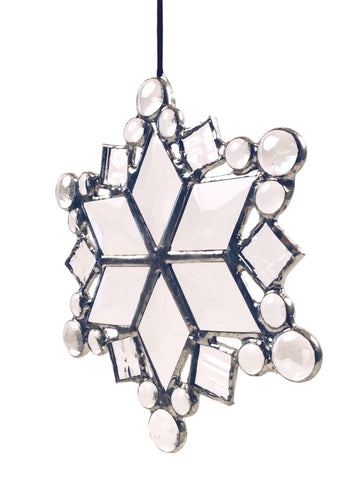 BEVELED SNOWFLAKE MEDIUM CLEAR