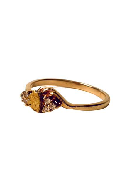 14K NUGGET RING W/ DIAMONDS