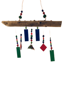 MERMAID WIND CHIME RED BLUE AND GREEN, W/ WHALE TAIL