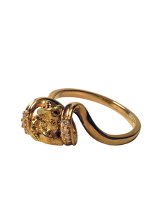 SWIRLING NUGGET RING W/ DIAMONDS