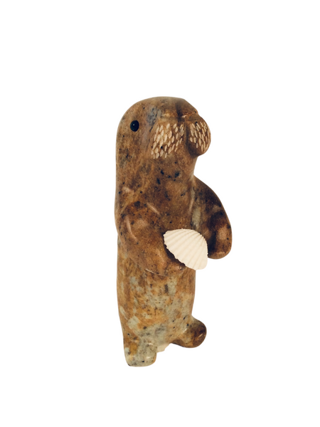 OTTER STANDING WITH SHELL