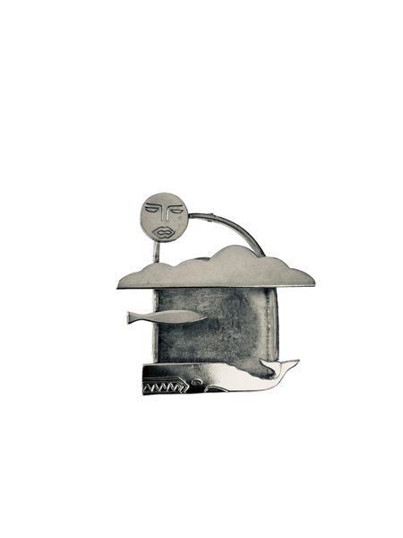 WHALE SUN FISH TIE TACK PIN