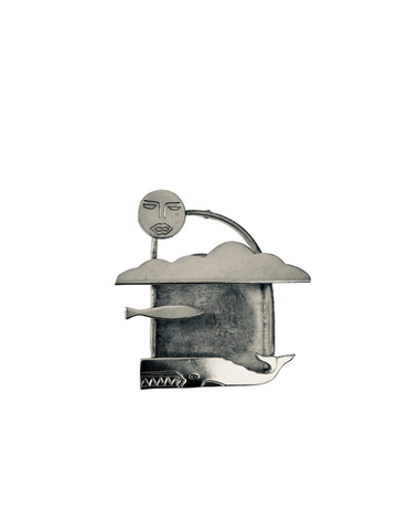 WHALE SUN FISH TIE TACK PIN