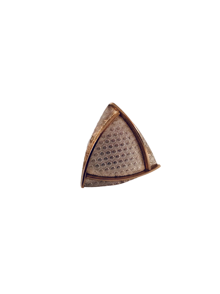 SILVER WITH GOLD TRIANGLE TIE TACK