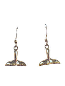 WHALE TAIL WITH GOLD NUGGETS DANGLE EARRINGS