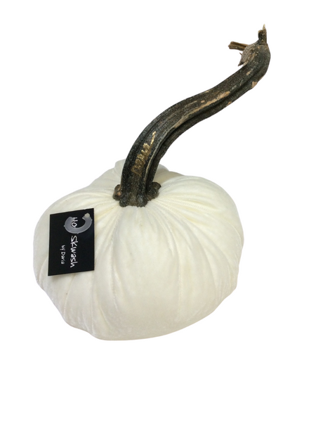 IVORY VELVET PUMPKIN 6"